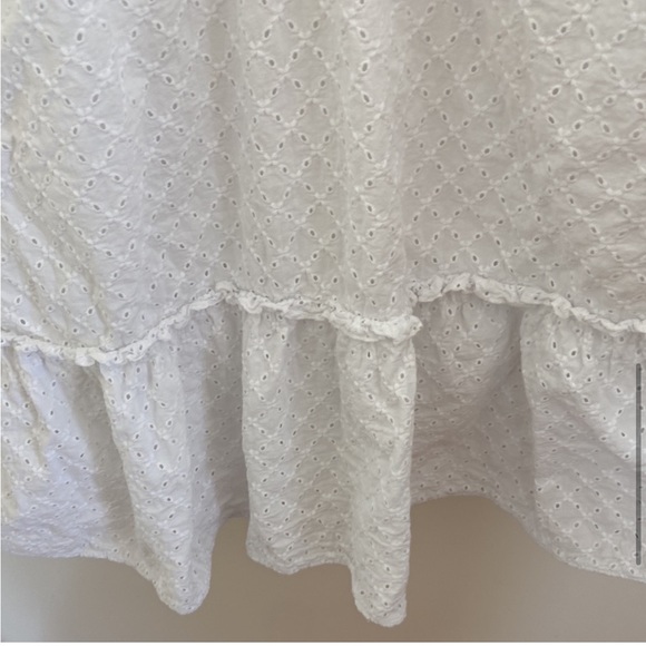 Zara White Eyelet Embroidered Dress Summer Size Large L - Picture 6 of 11
